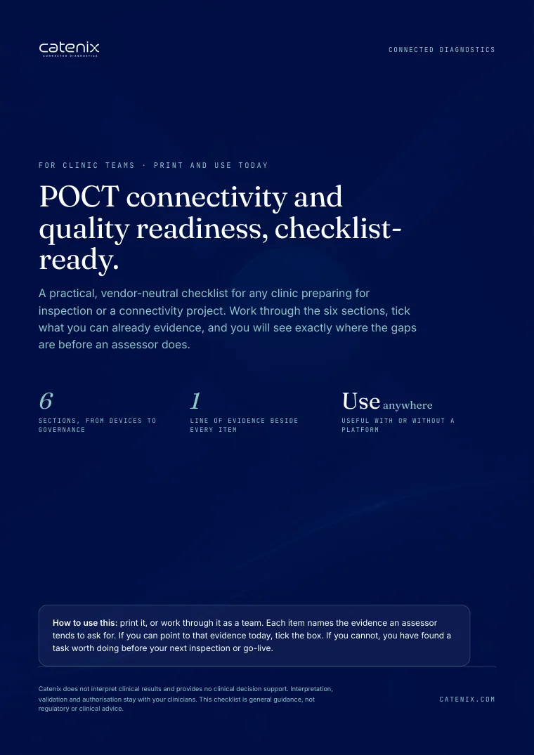 Cover of the POCT connectivity and quality readiness checklist